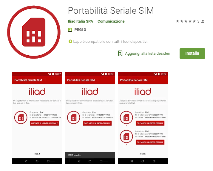Portabilità seriale SIM Iliad