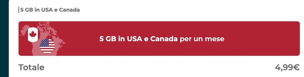 iliad opzione roaming USA e Canada